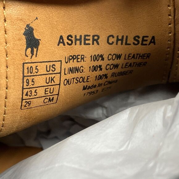 Polo Ralph Lauren Chelsea Boots Mens 10.5 Black Asher Leather Classic Luxury NWB main image 7